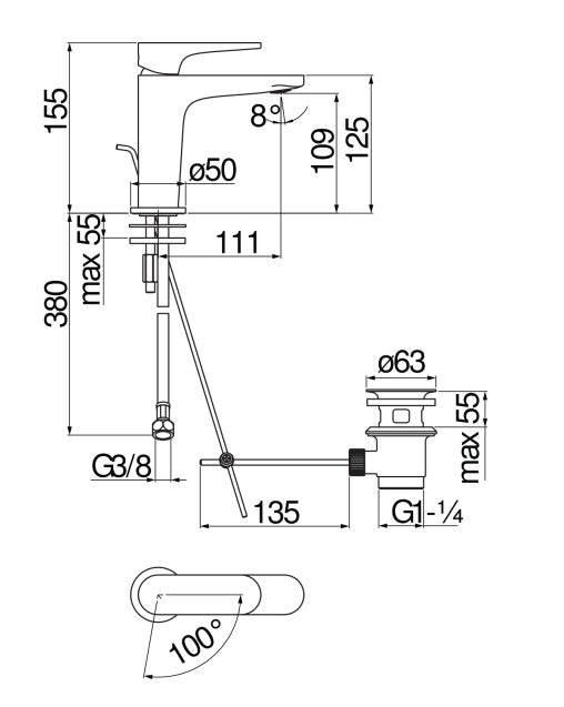 nobili miscelatore lavabo monocomando nobili yoyo