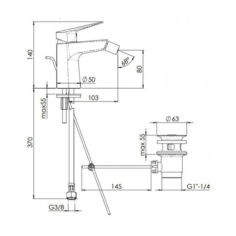 nobili miscelatore monocmando per bidet nobili hof cromo 1 14
