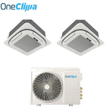 oneclima condizionatore oneclima dual split cassetta 4 vie 1212 con mlt21x3y24 r 32 wi fi optional griglia inclusa e telecomando di serie