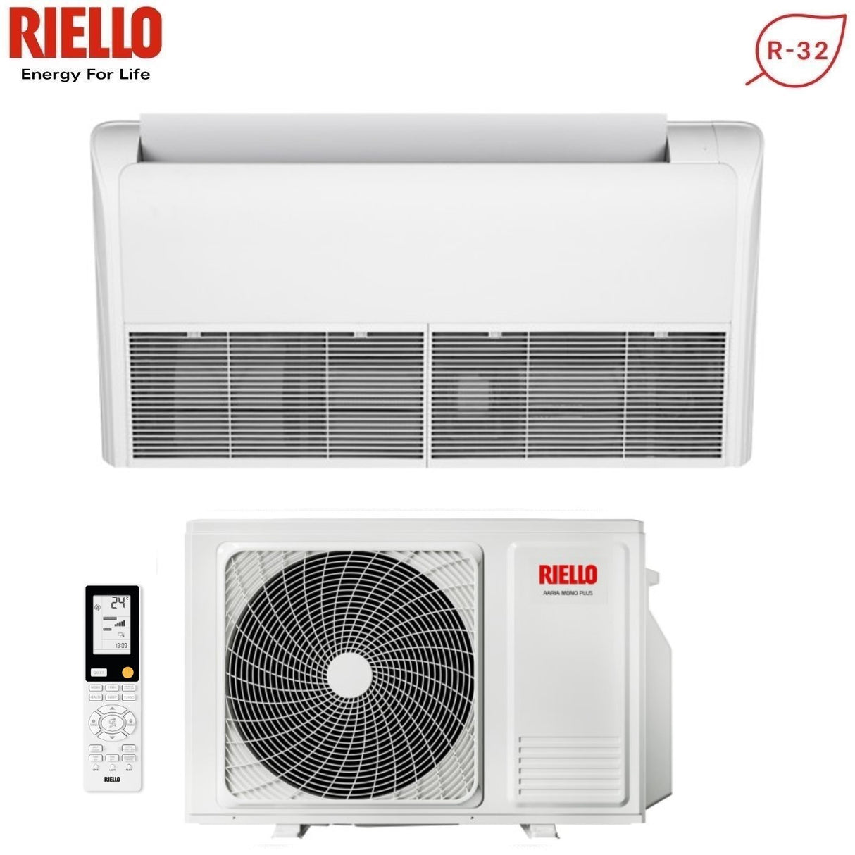 riello condizionatore soffittopavimento riello 36000 btu aaria pro p ams 100 p r 32 con telecomando incluso