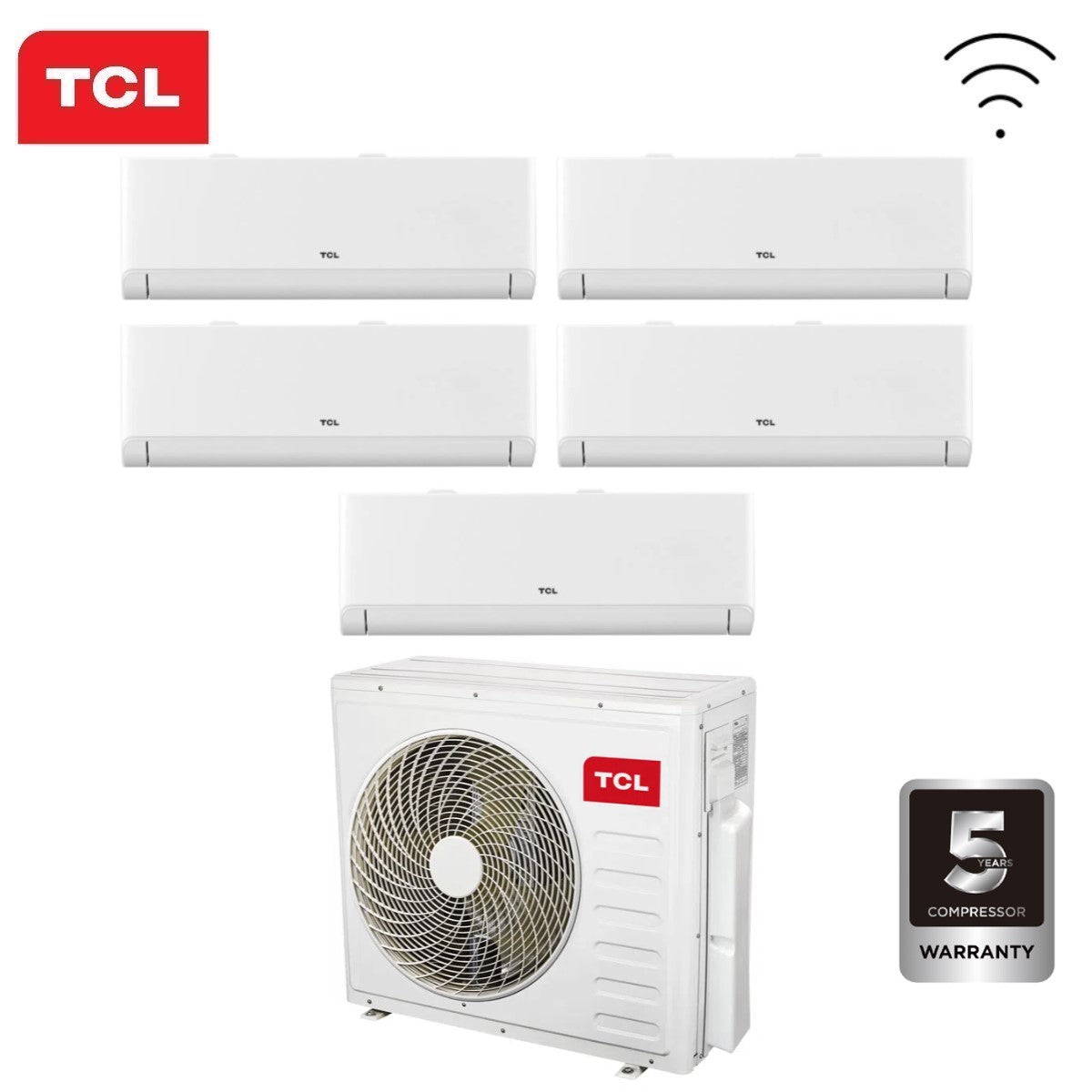 tcl climatizzatore condizionatore tcl penta split inverter serie breezein 999912 con mt4250 r 32 wi fi integrato 900090009000900012000