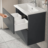vitra mobile bagno sospeso vitra con lavabo colore antracite 80 cm