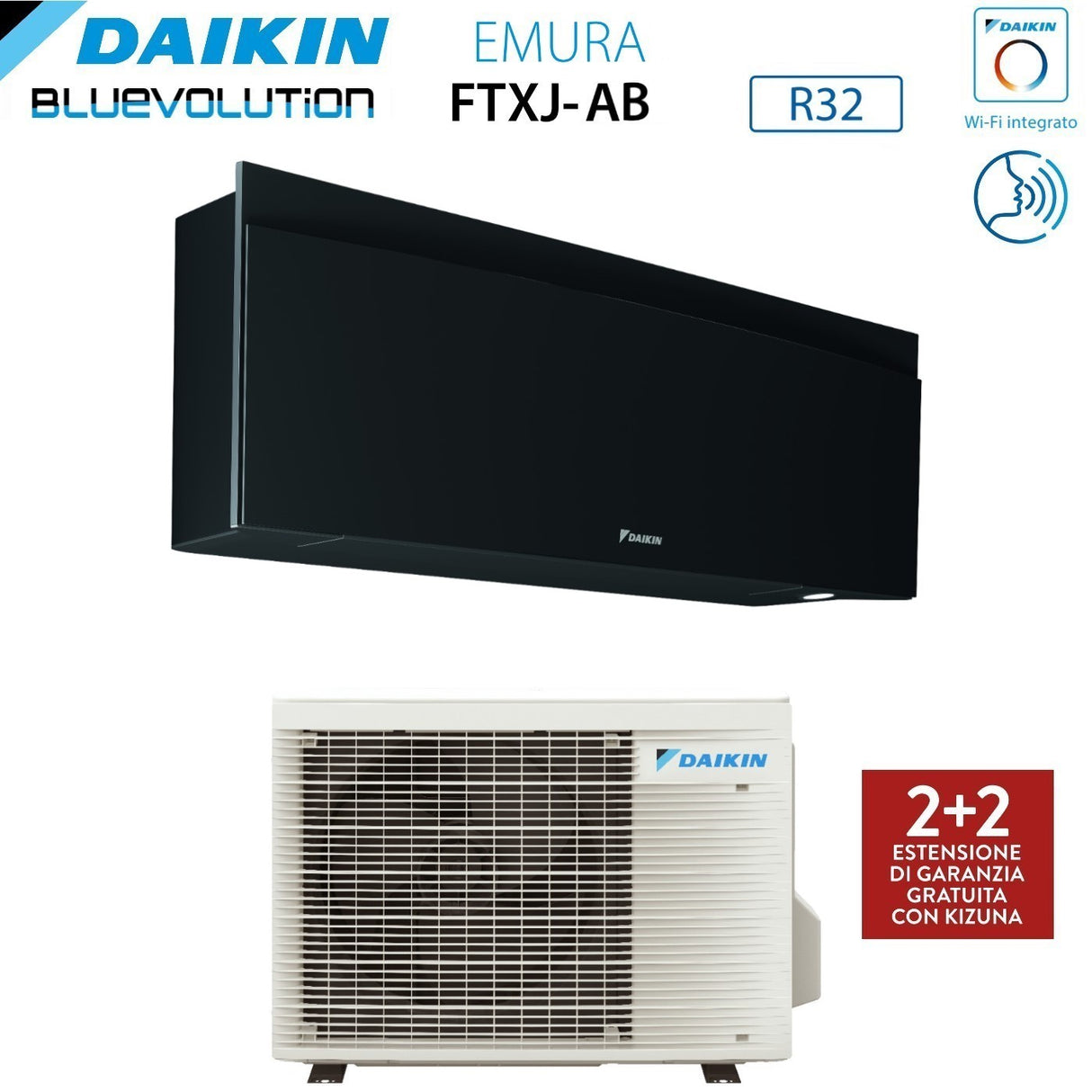 climatizzatore condizionatore daikin bluevolution inverter serie emura black iii 9000 btu ftxj25ab r 32 wi fi integrato classe a___ garanzia italiana novita