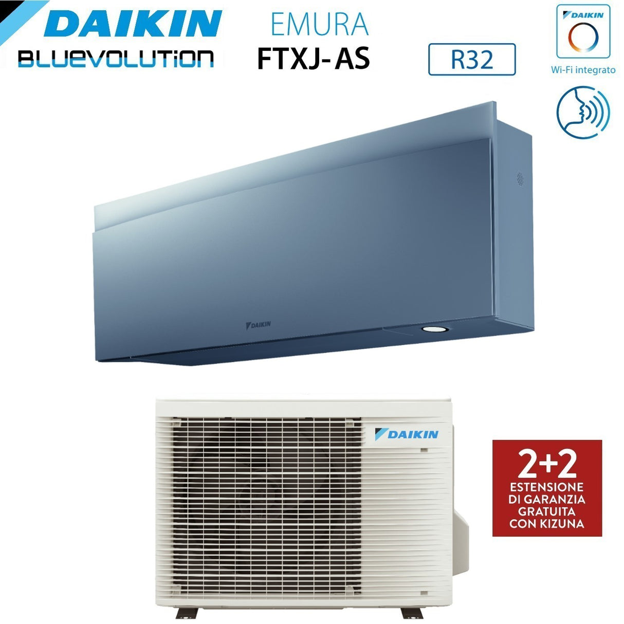 climatizzatore condizionatore daikin bluevolution inverter serie emura silver 9000 btu ftxj25as r 32 wi fi integrato classe a___ garanzia italiana novita