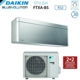 climatizzatore condizionatore daikin bluevolution inverter serie stylish total silver 9000 btu ftxa25bs r 32 wi fi integrato classe a___ colore grigio garanzia italiana