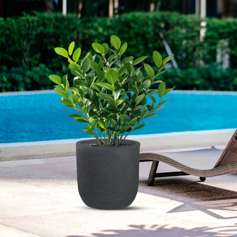 divina garden vaso in resina da esterno interno per piante cilindro di design d 35x34h raffaello grigio ean 8056157809005