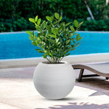 divina garden vaso in resina da esterno interno per piante tondo a sfera di design d 40x33h botticelli bianco ean 8056157808961