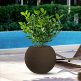 divina garden vaso in resina da esterno interno per piante tondo a sfera di design d 40x33h botticelli marrone ean 8056157808992