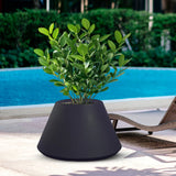 divina garden vaso in resina da esterno interno per piante tondo conico design d 60x35h stromboli antracite