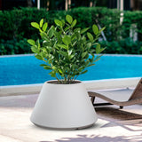 divina garden vaso in resina da esterno interno per piante tondo conico design d 60x35h stromboli bianco ean 8056157808909