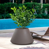 divina garden vaso in resina da esterno interno per piante tondo conico design d 60x35h stromboli tortora ean 8056157808916