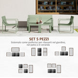 easycomfort area occasioni 2529 easycomfort set da giardino 5 pezzi a doghe con divanetto 2 poltroncine e 2 tavolini in polipropilene verde