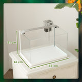 easycomfort easycomfort acquario in vetro con luci led da 20l filtro e pompa dacqua 38x26x27 cm bianco