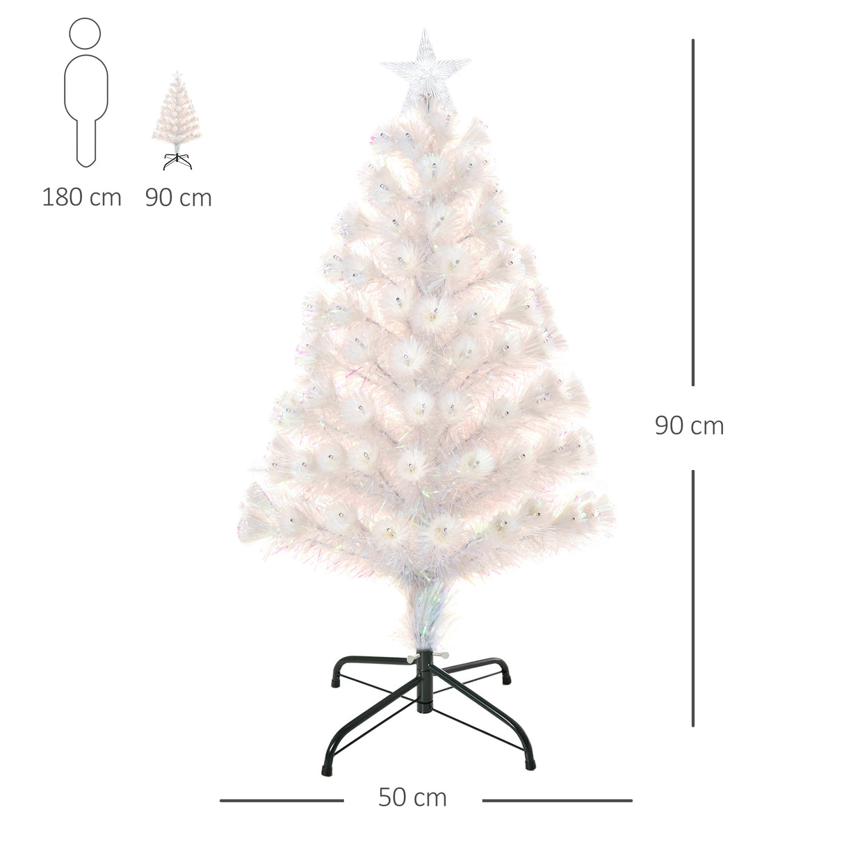 immagine-3-easycomfort-easycomfort-albero-di-natale-artificiale-con-luci-led-colorate-e-fibre-ottiche-90-rami-base-in-metallo-pieghevole-90cm-bianco