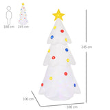 easycomfort easycomfort albero di natale bianco gonfiabile 245cm gigante e impermeabile con luci a led decorazione natalizia per esterni