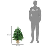 easycomfort easycomfort albero di natale mini 55cm con 50 rami folti e aghi realistici in pvc base in cemento e iuta