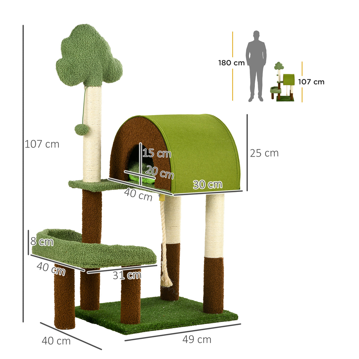 immagine-3-easycomfort-easycomfort-albero-per-gatti-a-tema-foresta-con-casetta-lettino-tiragraffi-e-pallina-49x40x107-cm-verde