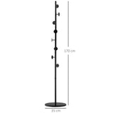 easycomfort easycomfort appendiabiti da terra con 8 ganci struttura in acciaio con base in marmo 35x35x170cm nero