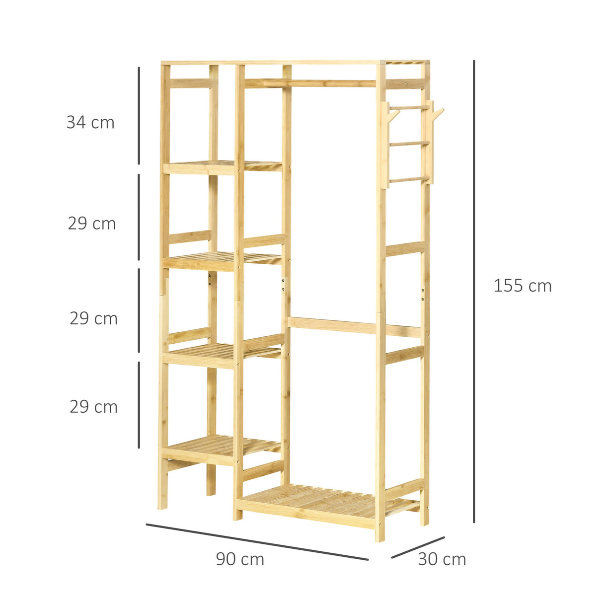 immagine-3-easycomfort-easycomfort-appendiabiti-da-terra-in-legno-di-bambu-attaccapanni-con-mensole-laterali-per-ingresso-e-camera-da-letto-90x30x155cm