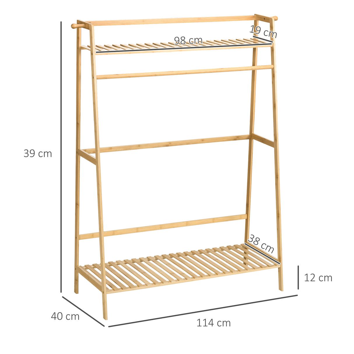 immagine-3-easycomfort-easycomfort-appendiabiti-in-bambu-design-rialzato-a-2-livelli-con-barra-e-2-ganci-114x40x139-cm