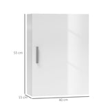 easycomfort easycomfort armadietto bagno da parete in legno con 3 ripiani regolabili in vetro su 3 livelli 40x15x55 cm bianco