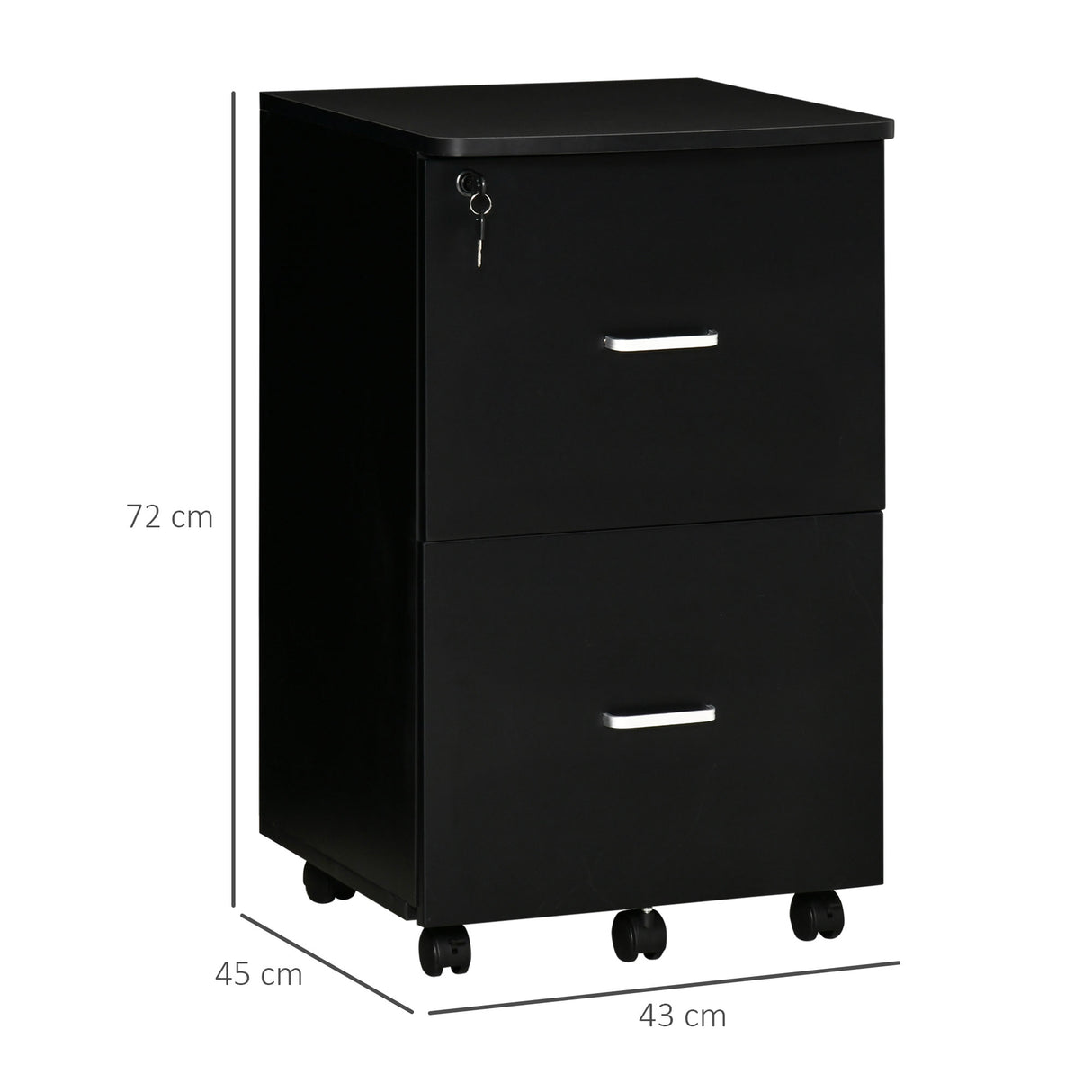 immagine-3-easycomfort-easycomfort-armadietto-da-ufficio-con-2-cassetti-e-5-ruote-schedario-in-mdf-e-truciolato-43x45x72-cm-nero