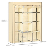 immagine-3-easycomfort-easycomfort-armadio-in-tessuto-con-8-ripiani-e-2-barre-con-porta-avvolgibile-125x46x162-5cm-beige