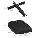 easycomfort easycomfort base per ombrellone a braccio riempibile fino a 75 kg con base a t inclusa 80x60x17 cm nero