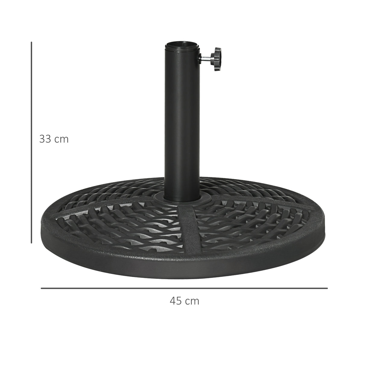 easycomfort easycomfort base per ombrellone da giardino rotonda effetto rattan 45cm peso da 9 5kg nero