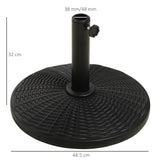 easycomfort easycomfort base per ombrellone rotonda effetto rattan da 12 5kg supporto per pali da 38mm e 48mm 44 5 cm nero