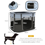 easycomfort easycomfort box per animali con 7 finestre 3 porte e 2 borse portaoggetti in poliestere e acciaio 84x64x53 cm