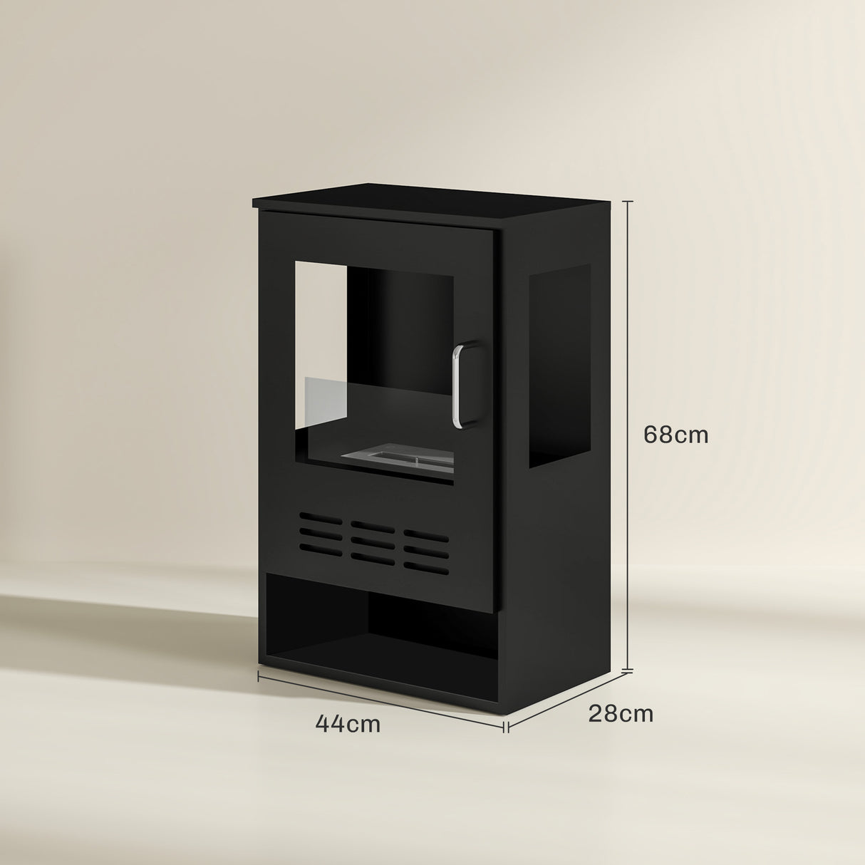 easycomfort easycomfort camino a bioetanolo autoportante con bruciatore da 0 9l e durata 3 3 ore 44x28x68 cm nero