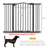 easycomfort easycomfort cancelletto per cani estensibile con 4 viti regolabili in metallo e plastica 74 100x78 cm nero