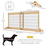 easycomfort easycomfort cancellino per cani da interno estensibile in legno di pino e acciaio 104 183x36x69 cm color legno