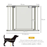 easycomfort easycomfort cancellino per cani estensibile a pressione con chiusura automatica 75 103x76 cm grigio
