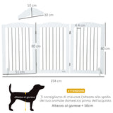 easycomfort easycomfort cancellino per cani pieghevole a 3 pannelli in legno e acciaio 154x30x80 cm bianco