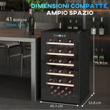 easycomfort easycomfort cantinetta vino frigo per 41 bottiglie capacita 91l controllo temperatura e ripiani in legno nero