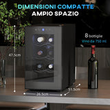 easycomfort easycomfort cantinetta vino refrigerata per 8 bottiglie capacita 21l display touch e ripiani regolabili nero