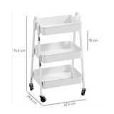 easycomfort easycomfort carrello cucina multiuso a 3 livelli ruote girevoli con freno e maniglie bianco
