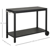 immagine-3-easycomfort-easycomfort-carrello-da-cucina-a-2-livelli-con-maniglie-e-ganci-laterali-in-acciaio-128x46-5x86-5-cm-nero