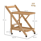 easycomfort easycomfort carrello da cucina portavivande pieghevole a 2 livelli con portabottiglie in legno di bambu