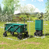 easycomfort easycomfort carrello da giardino carico max 70kg con maniglia telescopica in metallo e tessuto oxford 108x55 cm verde