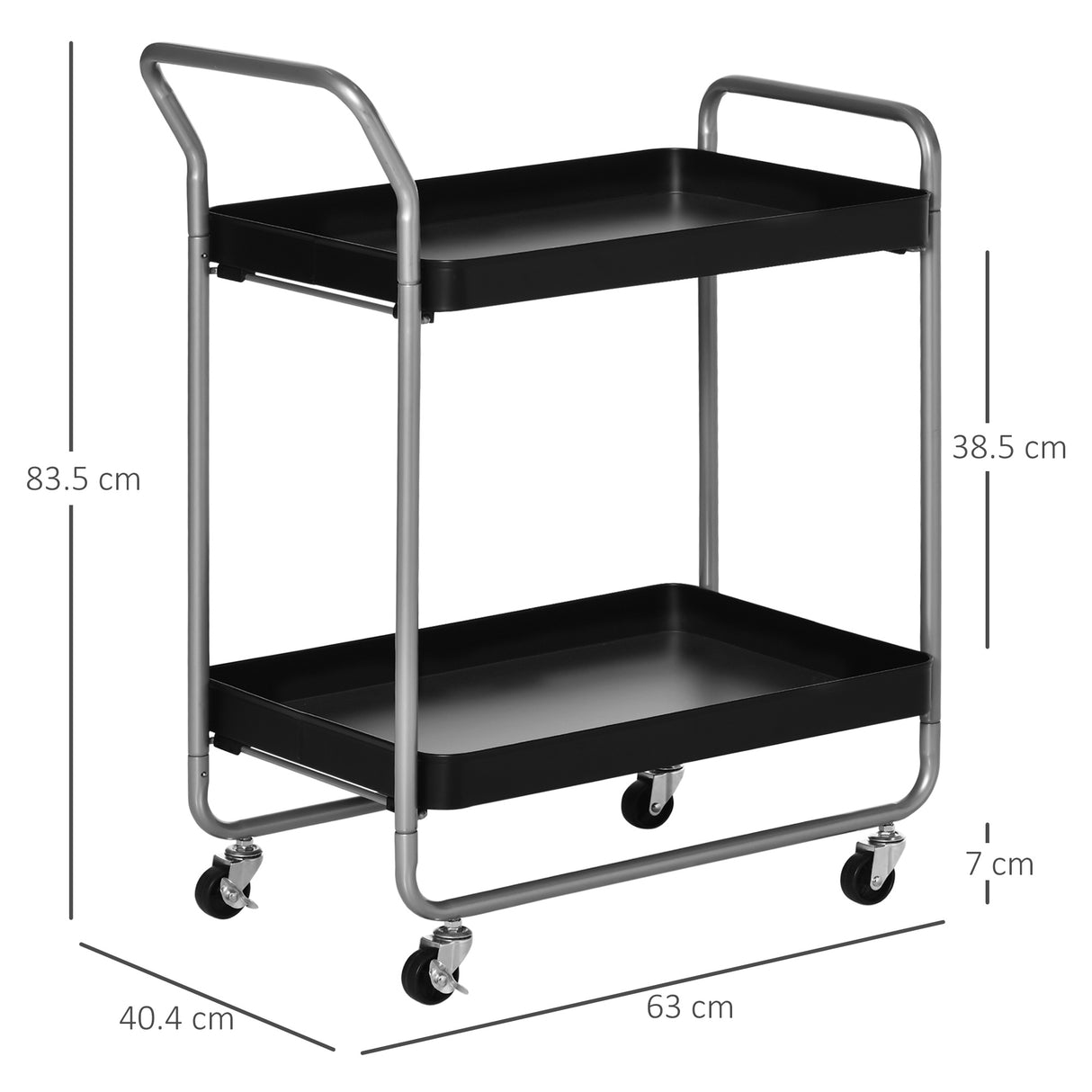 immagine-3-easycomfort-easycomfort-carrello-portavivande-a-2-livelli-con-maniglie-e-ruote-girevoli-carrello-portaoggetti-in-metallo-per-cucina-soggiorno-63x40-4x83-5cm-nero