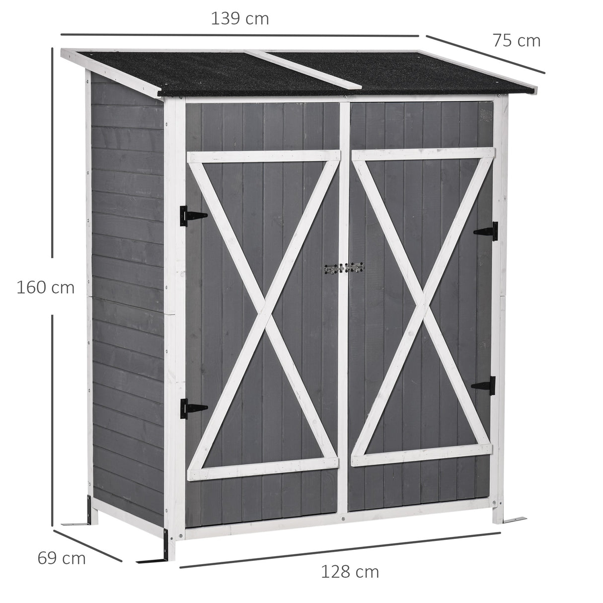 immagine-3-easycomfort-easycomfort-casetta-in-legno-da-giardino-con-2-ante-armadio-da-esterno-porta-attrezzi-da-giardino-con-uno-sgabello-139x75x147160cm