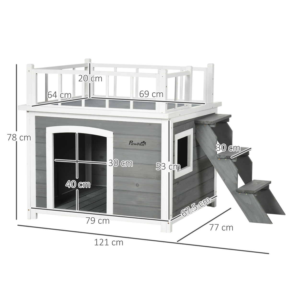 immagine-3-easycomfort-easycomfort-casetta-per-cani-con-terrazza-scaletta-e-finestra-121x77x78cm-grigio-chiaro