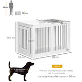 easycomfort easycomfort casetta per cani taglia media con 2 porte bloccabili gabbia in acciaio e mdf 80x50x56 5 cm bianco