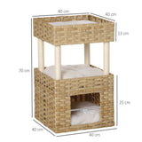 immagine-3-easycomfort-easycomfort-casetta-per-gatti-a-3-livelli-in-rattan-pe-con-cuscini-lavabili-in-peluche-40x40x70cm