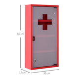 easycomfort easycomfort cassetta porta medicine armadietto medicinali 4 livelli porta in vetro 603012cm rosso ean 8054111840521
