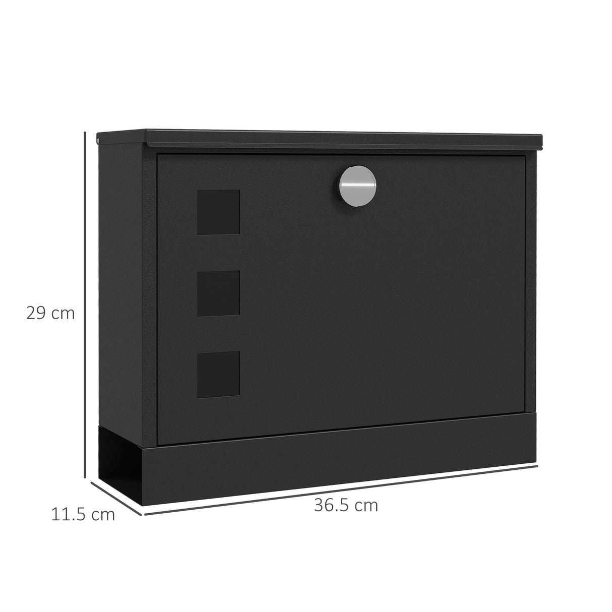 easycomfort easycomfort cassetta postale in metallo con 2 chiavi di sicurezza 3 finestre e foro di drenaggio 36 5x11 5x29 cm nera