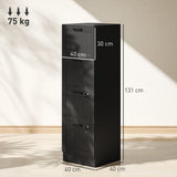 easycomfort easycomfort cassettiera portadocumenti a 4 cassetti con binario regolabile e 2 serrature in legno 40x40x131 cm nero